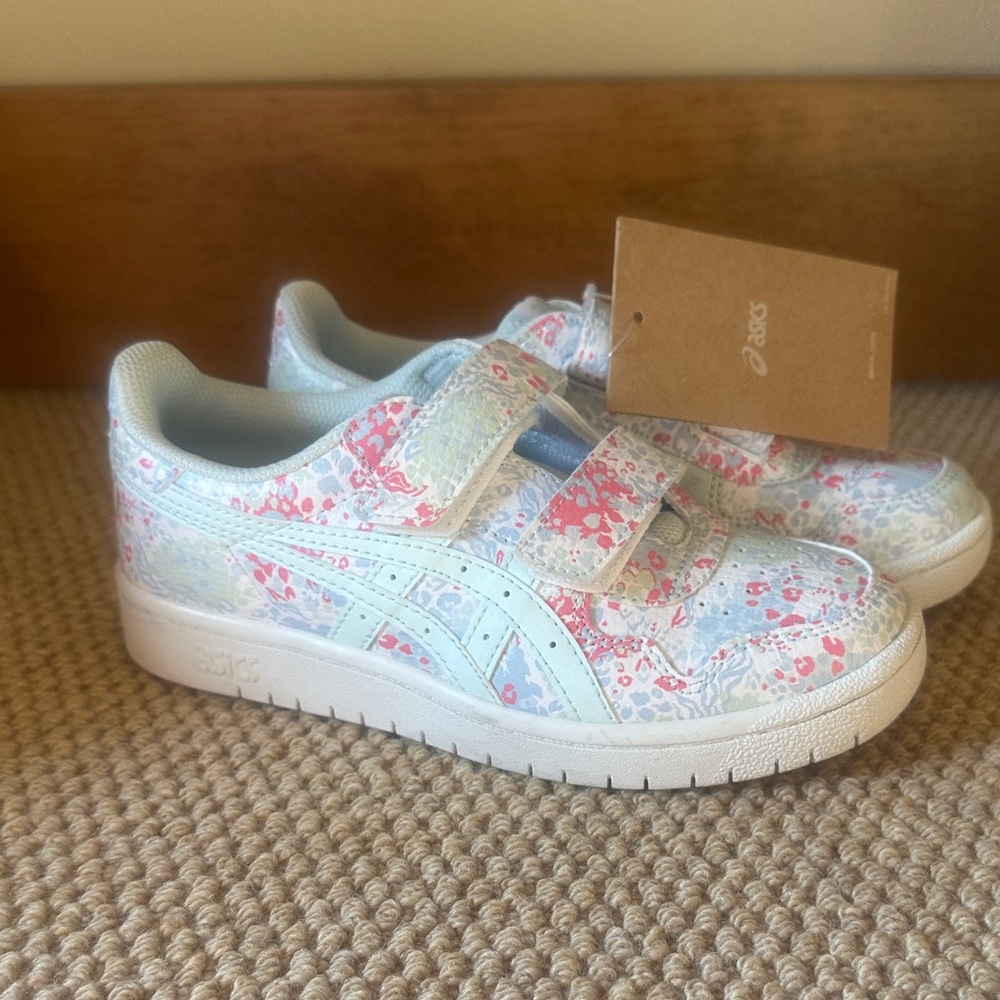 ASICS Kids Sneakers - Light Blue and Pink Floral